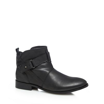Black 'Vita' buckled low ankle boots